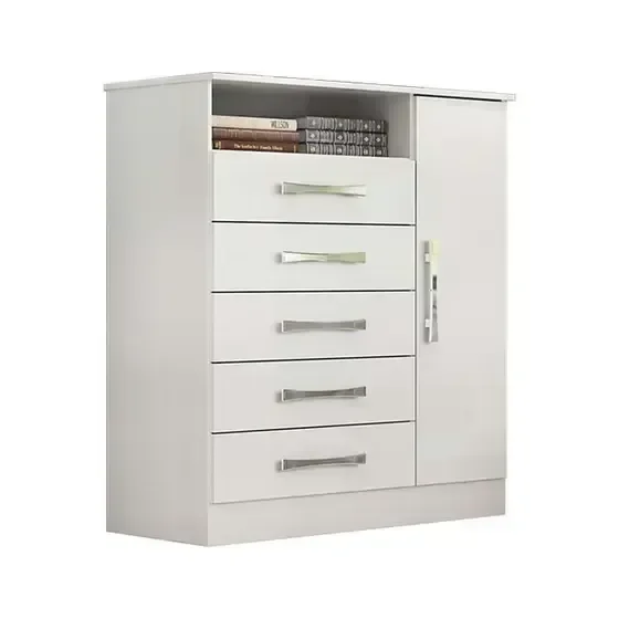 Cômoda Madri Plus com 05 Gavetas e 01 Porta Acp - Branco - 1
