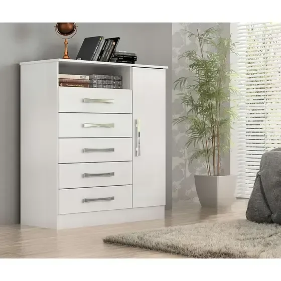 Ver imagem 2 de Cômoda Madri Plus com 05 Gavetas e 01 Porta Acp - Branco