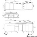 Ver imagem 4 de Armário de Cozinha Modulado de Canto 6 Peças Cp30 com Pia Inox Preto/cinza - Lumil Lumil Móveis