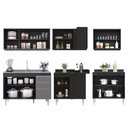 Ver imagem 6 de Armário de Cozinha Modulado de Canto 6 Peças Cp30 com Pia Inox Preto/cinza - Lumil Lumil Móveis