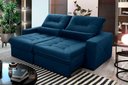 Ver imagem 1 de Sofá Retrátil Reclinável Sevilha 230cm Suede Velut com Molas Ensacadas - King House