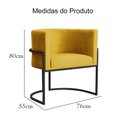 Ver imagem 7 de Poltrona Luana Requinte Base Preta Veludo Cores - DS Estofados Mostarda