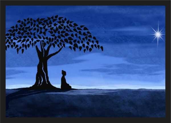 Quadro Decorativo Budismo Buda Religiosidade Chácras Decorações Interiores Com Moldura - 1