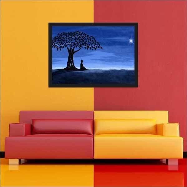 Quadro Decorativo Budismo Buda Religiosidade Chácras Decorações Interiores Com Moldura - 5