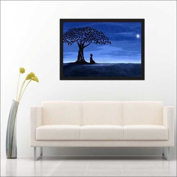 Quadro Decorativo Budismo Buda Religiosidade Chácras Decorações Interiores Com Moldura - 4