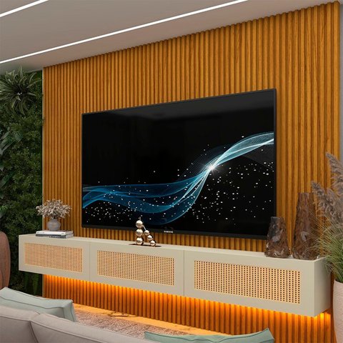 Estante para TV e Home Theater até 84 Polegadas com LED 100% MDF 218CMX250CM LED Supremo Native