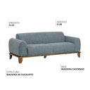 Ver imagem 3 de Sofá Molino 3 Lugares 180cm Pés Madeira Castanho Bouclé Azul Claro - Nexta Casa