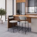 Ver imagem 5 de Conjunto 02 Banquetas Medias Mona Courissimo Preto e Cinza - Ssx Multicoisas