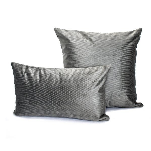 Capa de Almofada Suede Texturizada Onda Cinza - 2