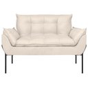 Ver imagem 5 de Poltrona Sofá Luxo Base Metal Preto Recepção Escritório Cor:bege