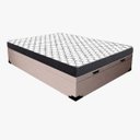 Ver imagem 2 de Cama Base Box Baú Casal Reforçado Sintético Bege + Colchão Casal Reforçado D33 17x138x188