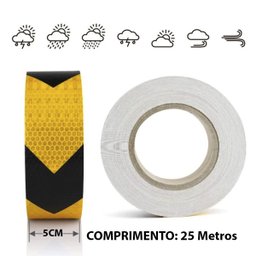Faixa Refletiva Sinalizadora Kit 25 Uni Verde Fluorescente 25 Metros Seta Segurança Caminhao Transit - 4