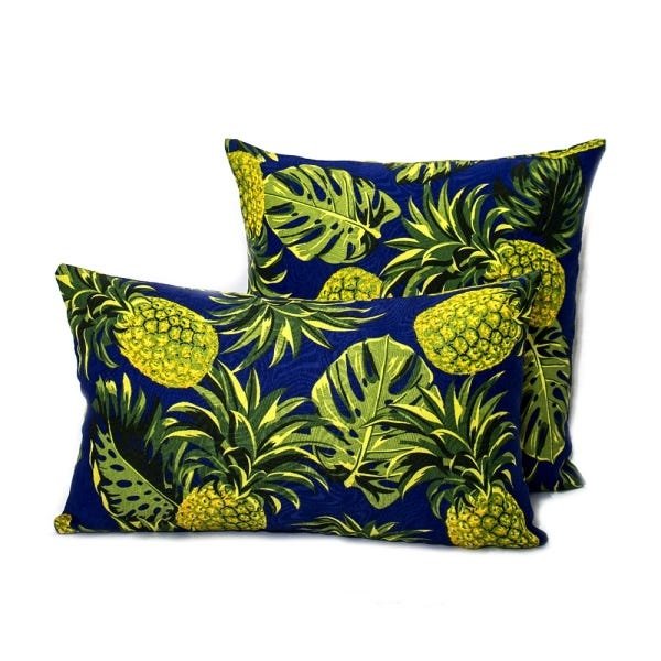 Capa de Almofada Jacquard Abacaxis Azul - 2