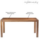 Ver imagem 2 de Mesa Sala de Jantar Cozinha Dumai 140cm Madeira Maciça Walnut Escovado - Gran Belo