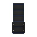 Ver imagem 2 de Armário Multiuso / Estante Gamer X Cor Preto Fosco / Azul