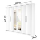 Ver imagem 2 de Guarda-roupa Casal com Espelho, 6 Portas e 04 Gavetas Leblon D'doro Móveis - Branco D'doro Móveis