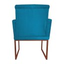 Ver imagem 3 de Poltrona Klara Suede Azul Turquesa Base Metálica Cobre - Vallisa Decor