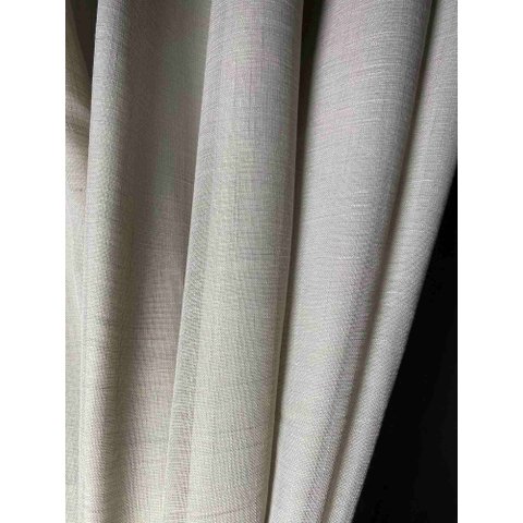 Cortina no Tecido Linho Flamê Bege com Forro Microfibra Off White - 1,35l X 2,20a