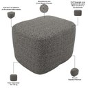 Ver imagem 6 de Poltrona de Amamentação com Balanço e Puff Orgânico Saori W01 Linho Mescla Chumbo - Lyam Decor