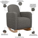 Ver imagem 5 de Poltrona de Amamentação com Balanço e Puff Orgânico Saori W01 Linho Mescla Chumbo - Lyam Decor