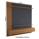 Ver imagem 4 de Painel para Tv até 65 Polegadas Christiania 2 Portas 2 Prateleiras Noce Milano/preto Fosco - Panoram