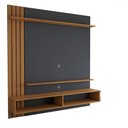 Ver imagem 5 de Painel para Tv até 65 Polegadas Christiania 2 Portas 2 Prateleiras Noce Milano/preto Fosco - Panoram