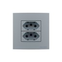 Ver imagem 1 de Placa para Móveis 80x80 com Tomada Dupla Margirius Sleek Colors 2p+t 20a Cinza