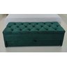 Puff Baú (sapateira) 120x50x45cm Verde Musgo Veludo Liso (capitonê na Mesma Cor do Tecido) - 1