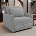 Ver imagem 7 de Poltrona Retrátil Cama Solteiro 2 em 1 Zia Confortável e Funcional Bouclê Cinza Claro - Desk Design