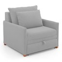 Ver imagem 1 de Poltrona Retrátil Cama Solteiro 2 em 1 Zia Confortável e Funcional Bouclê Cinza Claro - Desk Design
