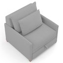 Ver imagem 4 de Poltrona Retrátil Cama Solteiro 2 em 1 Zia Confortável e Funcional Bouclê Cinza Claro - Desk Design