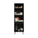 Ver imagem 3 de Paneleiro Armário de Cozinha com 2 Portas 62cm Retrô Florença Multimóveis MP2438 Preto