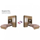 Ver imagem 7 de Guarda-Roupa Solteiro 4 Portas com Espelho e Cama Baú Happy Espresso Móveis