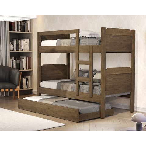 Beliche Bibox Treliche Cama Auxiliar 100% Mdf Top Star Forte: Castanho