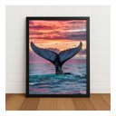 Ver imagem 1 de Quadro Decorativo Calda Baleia 33x24cm com Vidro Preto