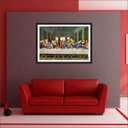 Ver imagem 2 de Quadro Decorativo Santa Ceia Apóstolos Jesus Religiosidade Salas Decorações Interiores Com Moldura