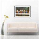Ver imagem 1 de Quadro Decorativo Santa Ceia Apóstolos Jesus Religiosidade Salas Decorações Interiores Com Moldura