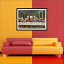 Ver imagem 4 de Quadro Decorativo Santa Ceia Apóstolos Jesus Religiosidade Salas Decorações Interiores Com Moldura