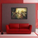 Ver imagem 2 de Quadro Decorativo Santa Ceia Apóstolos Jesus Religiosidade Salas Decorações Interiores Com Moldura