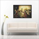 Ver imagem 1 de Quadro Decorativo Santa Ceia Apóstolos Jesus Religiosidade Salas Decorações Interiores Com Moldura