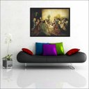 Ver imagem 3 de Quadro Decorativo Santa Ceia Apóstolos Jesus Religiosidade Salas Decorações Interiores Com Moldura