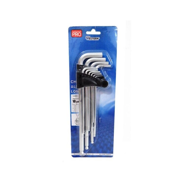 Jogo Kit Chave Allen Longa 10 Peças 1,5 A 10mm