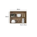 Ver imagem 3 de Armário Cozinha Aéreo 80cm 2 Portas Etna - Carvalho Oak/Off White