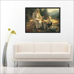 Quadro Decorativo Jesus Cristo e Maria Nazaré Religiosidade Salas Decorações Interiores Com Moldura - 3