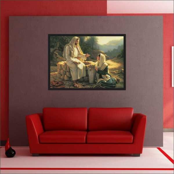 Quadro Decorativo Jesus Cristo e Maria Nazaré Religiosidade Salas Decorações Interiores Com Moldura - 4