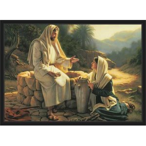 Quadro Decorativo Jesus Cristo e Maria Nazaré Religiosidade Salas Decorações Interiores Com Moldura