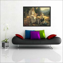 Quadro Decorativo Jesus Cristo e Maria Nazaré Religiosidade Salas Decorações Interiores Com Moldura - 2