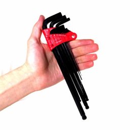 Jogo Chave Allen Abaulada Extra Longa 1,5-10MM 9 Peças Profissional CRV Corneta - 3