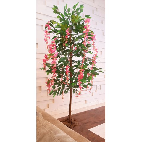Planta Artificial Árvore WISTÉRIA ROSA com 1,60 metros de altura