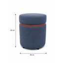 Ver imagem 2 de Puff com Cinta Superior Cobre Fosco Azul Linho - Let Móveis